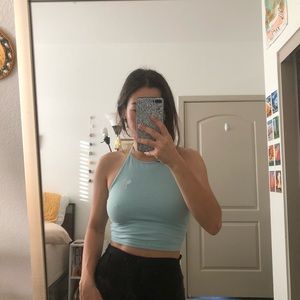 Blue Halter w Palm Tree